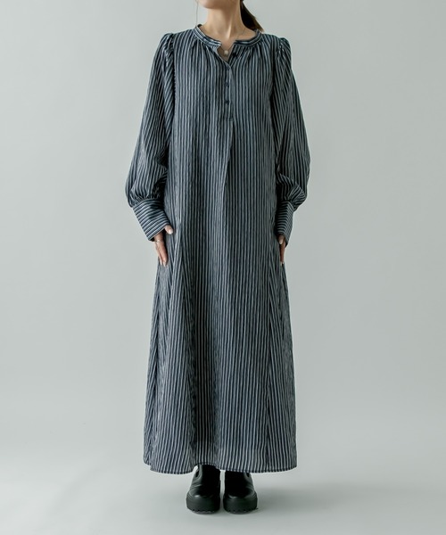 mystic（ミスティック）の「ストライプシャツワンピース（ワンピース・レディース・ネイビー/ピンク/オレンジ・FREE）」の10枚目の写真