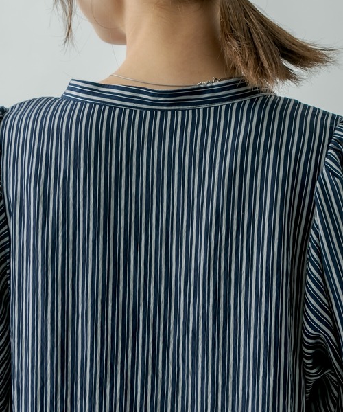 mystic（ミスティック）の「ストライプシャツワンピース（ワンピース・レディース・ネイビー/ピンク/オレンジ・FREE）」の5枚目の写真