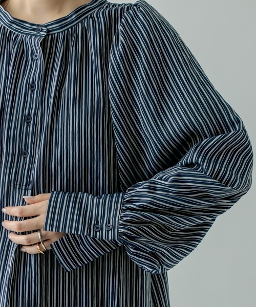 mystic（ミスティック）の「ストライプシャツワンピース（ワンピース・レディース・ネイビー/ピンク/オレンジ・FREE）」の11枚目の写真