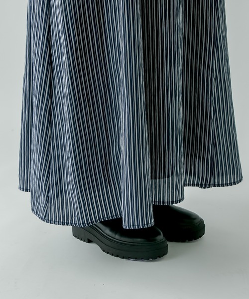 mystic（ミスティック）の「ストライプシャツワンピース（ワンピース・レディース・ネイビー/ピンク/オレンジ・FREE）」の8枚目の写真