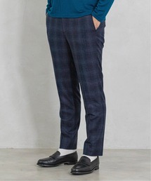 MOVE サキソニー チェック スリム テーパード パンツ