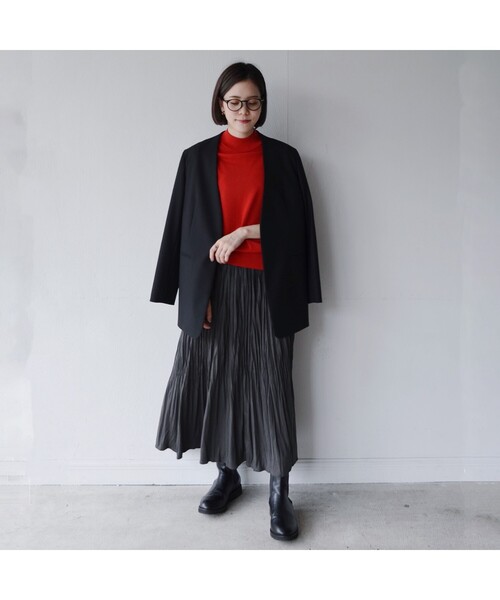 UNTITLED（アンタイトル）の「◆アナスタシアクロスノーカラージャケット【洗える】（ノーカラージャケット・レディース・ブラック/ライトグレー/サンドベージュ・02/03/01/00）」の21枚目の写真