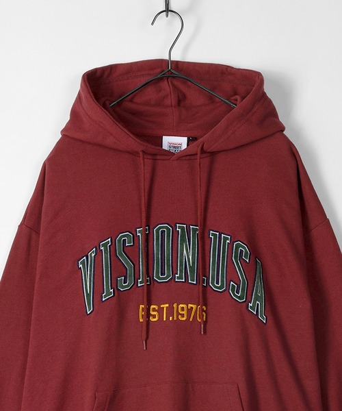 VISION STREET WEAR(ヴィジョンストリートウェア)の「【VISION STREET WEAR/ヴィジョンストリートウェア】べロアワッペン刺繍 プルパーカー(パーカー・メンズ・チャコールグレー/パープル/グレー/マルチ/ワイン・M/L/XL)」の5枚目の写真