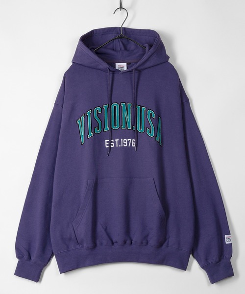 VISION STREET WEAR(ヴィジョンストリートウェア)の「【VISION STREET WEAR/ヴィジョンストリートウェア】べロアワッペン刺繍 プルパーカー(パーカー・メンズ・チャコールグレー/パープル/グレー/マルチ/ワイン・M/L/XL)」の7枚目の写真