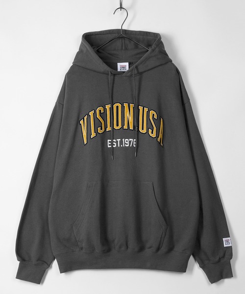 VISION STREET WEAR(ヴィジョンストリートウェア)の「【VISION STREET WEAR/ヴィジョンストリートウェア】べロアワッペン刺繍 プルパーカー(パーカー・メンズ・チャコールグレー/パープル/グレー/マルチ/ワイン・M/L/XL)」の6枚目の写真