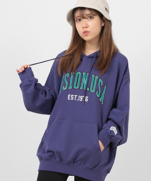 VISION STREET WEAR(ヴィジョンストリートウェア)の「【VISION STREET WEAR/ヴィジョンストリートウェア】べロアワッペン刺繍 プルパーカー(パーカー・メンズ・チャコールグレー/パープル/グレー/マルチ/ワイン・M/L/XL)」の16枚目の写真