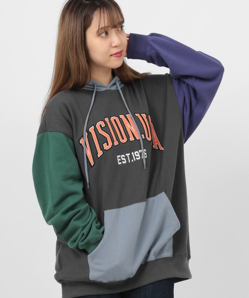 VISION STREET WEAR(ヴィジョンストリートウェア)の「【VISION STREET WEAR/ヴィジョンストリートウェア】べロアワッペン刺繍 プルパーカー(パーカー・メンズ・チャコールグレー/パープル/グレー/マルチ/ワイン・M/L/XL)」の18枚目の写真