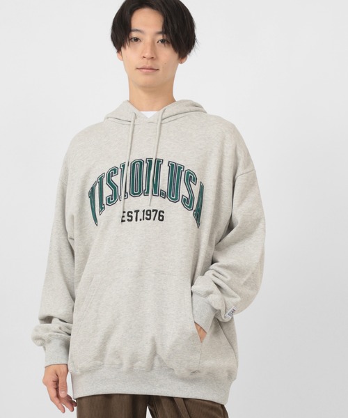 VISION STREET WEAR(ヴィジョンストリートウェア)の「【VISION STREET WEAR/ヴィジョンストリートウェア】べロアワッペン刺繍 プルパーカー(パーカー・メンズ・チャコールグレー/パープル/グレー/マルチ/ワイン・M/L/XL)」の14枚目の写真