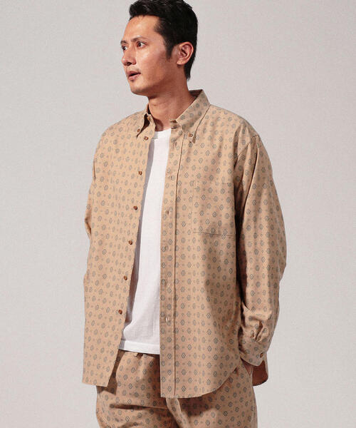 SOULEIADO（ソレイアード）の「コットンキュプラ ロングバンドカラーシャツ（シャツ/ブラウス・メンズ・ベージュ系その他/ブラウン系その他2・FREE）」の13枚目の写真