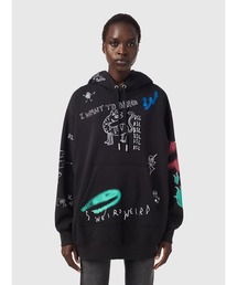DIESEL | レディース パーカー スウェット グラフィック 裏起毛 ビックシルエット(パーカー)