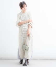 Wordtrobe | 【wordtrobe】アクリルバルキー ケーブル切替 ニットワンピース(ワンピース)