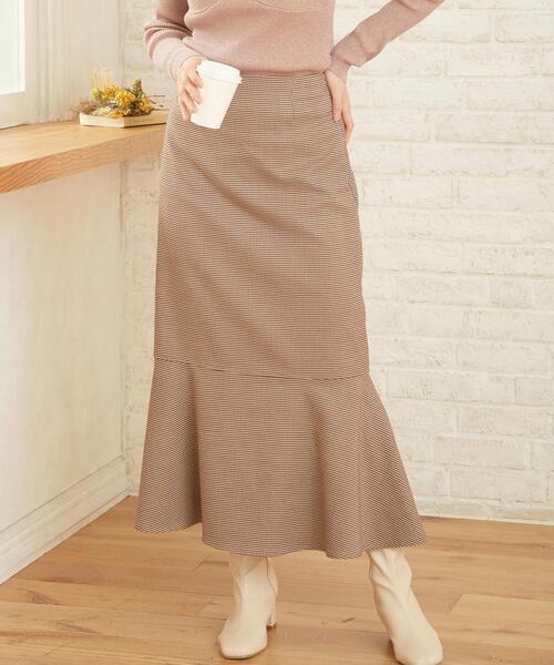 INGNI（イング）の「チェック柄マーメイドスカート（スカート・レディース・ブラウン系その他2/ベージュ系4/ネイビー系2/ブラウン系9・FREE）」の3枚目の写真