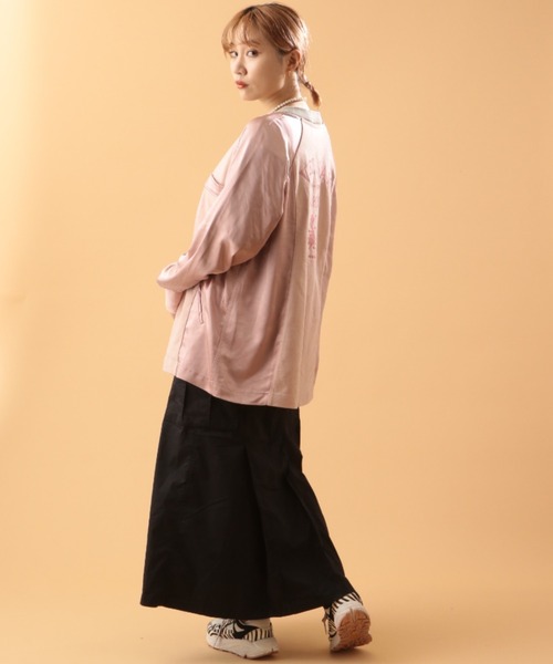 AVIREX（アヴィレックス）の「VINTAGE SATIN RAGLAN SHIRT/ ヴィンテージサテン ラグランシャツ（カーディガン/ボレロ・レディース・ピンク/グリーン・FREE）」の17枚目の写真