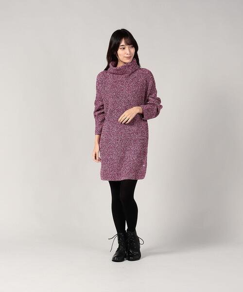 To b. by agnes b.(トゥービーバイアニエスベー)の「WS12 ROBE ミックスカラーニットワンピース(ニット/セーター・レディース・ピンク・UNI)」の2枚目の写真
