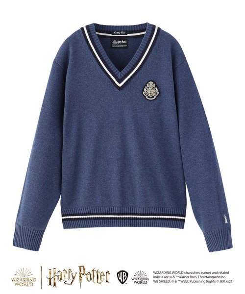 EASTBOY（イーストボーイ）の「【ハリーポッター 綿プルオーバー】 制服 高校生 中学生  セーター スクール JK Harry potter（ニット/セーター・レディース・ライトグレー/ブルー/モカ/オートミール・11号/9号/13号）」の4枚目の写真