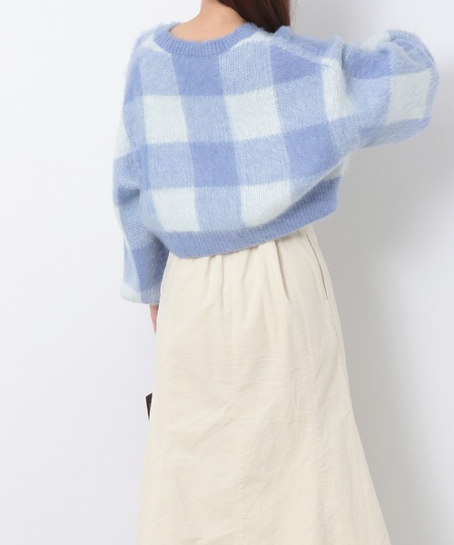 Heather(ヘザー)の「ブロックチェックショートニット 257510(ニット/セーター・レディース・ブラック系その他/ブラウン系その他/ブルー系その他・FREE)」の14枚目の写真