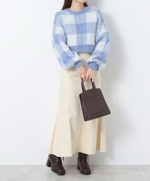 Heather(ヘザー)の「ブロックチェックショートニット 257510(ニット/セーター・レディース・ブラック系その他/ブラウン系その他/ブルー系その他・FREE)」の15枚目の写真