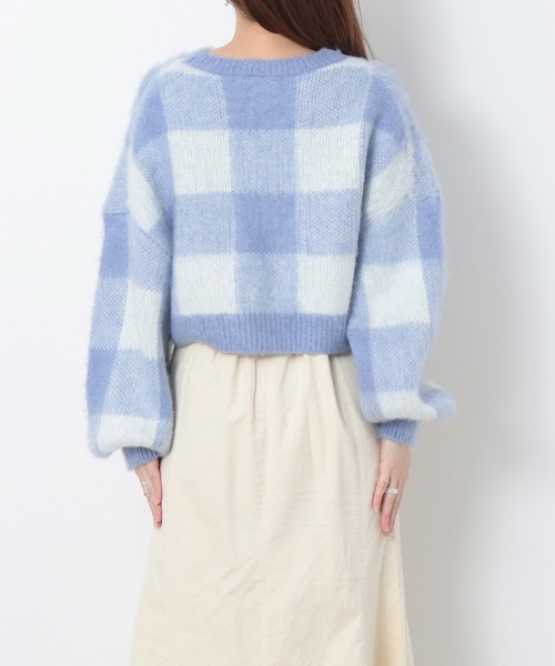 Heather(ヘザー)の「ブロックチェックショートニット 257510(ニット/セーター・レディース・ブラック系その他/ブラウン系その他/ブルー系その他・FREE)」の18枚目の写真