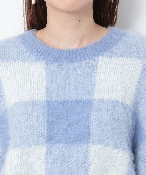 Heather(ヘザー)の「ブロックチェックショートニット 257510(ニット/セーター・レディース・ブラック系その他/ブラウン系その他/ブルー系その他・FREE)」の19枚目の写真
