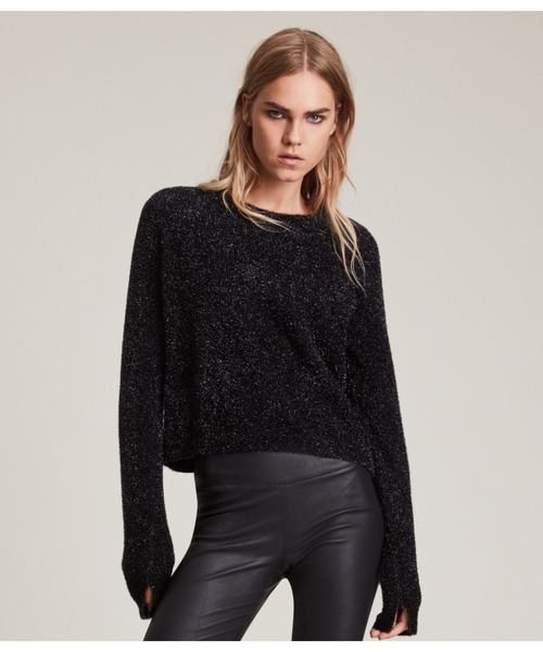 ​【美品】ALLSAINTS オールセインツ 骨 ハート コットンニット S ALLSAINTS カーディガン BONEBREAK JACQUARD RELAXED FIT