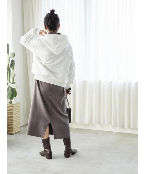 AMERICAN HOLIC（アメリカンホリック）の「フード付き裏起毛パーカー（Tシャツ/カットソー・レディース・チャコールグレー/オフホワイト/ボルドー/ライトベージュ・M/L）」の19枚目の写真