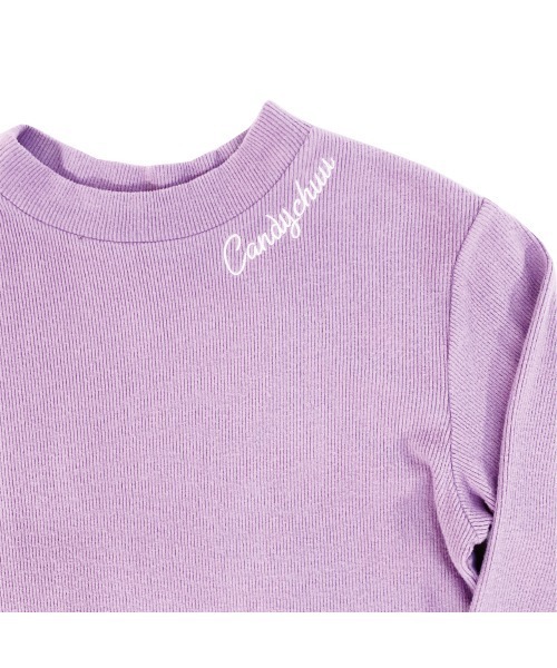 Candychuu（キャンディチュウ）の「【プチプラ】起毛テレコロンT（Tシャツ/カットソー・キッズ・ホワイト/ブラック/ラベンダー・SS/S/M/XXS）」の13枚目の写真
