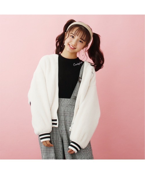 Candychuu（キャンディチュウ）の「【プチプラ】起毛テレコロンT（Tシャツ/カットソー・キッズ・ホワイト/ブラック/ラベンダー・SS/S/M/XXS）」の8枚目の写真