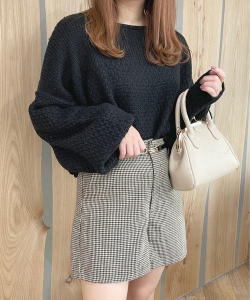 apres jour（アプレジュール）の「天竺＆かのこ編みニット【ZOZOTOWN限定アイテム】（ニット/セーター・レディース・ブラック/オレンジ/グリーン/アイボリー・X-LARGE/フリー）」の18枚目の写真