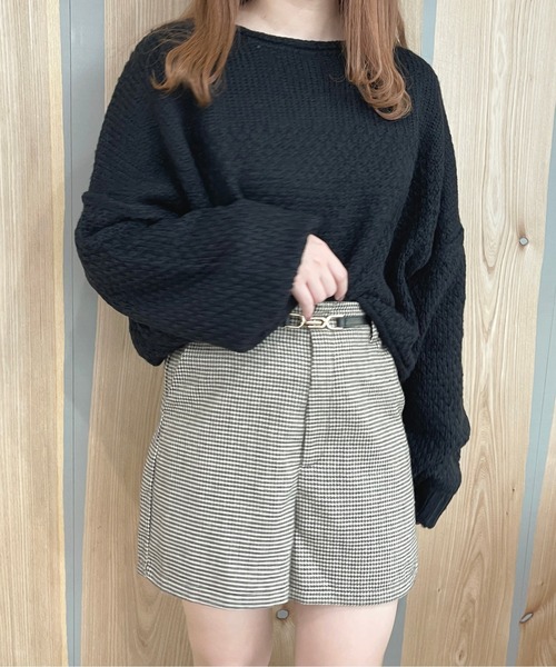 apres jour（アプレジュール）の「天竺＆かのこ編みニット【ZOZOTOWN限定アイテム】（ニット/セーター・レディース・ブラック/オレンジ/グリーン/アイボリー・X-LARGE/フリー）」の22枚目の写真
