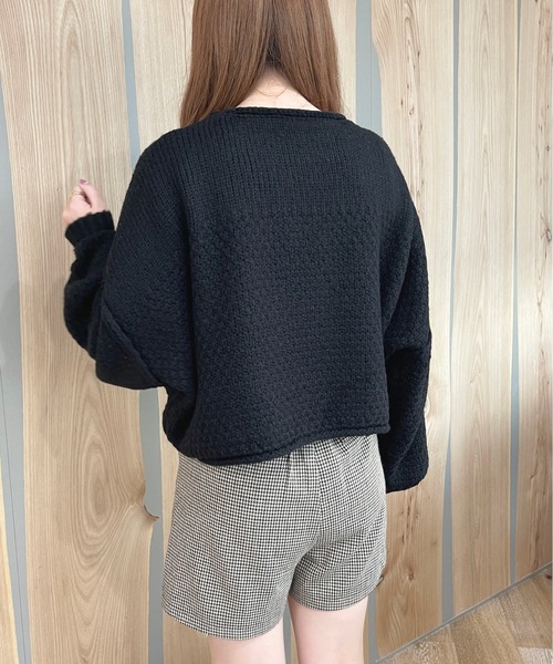 apres jour（アプレジュール）の「天竺＆かのこ編みニット【ZOZOTOWN限定アイテム】（ニット/セーター・レディース・ブラック/オレンジ/グリーン/アイボリー・X-LARGE/フリー）」の11枚目の写真