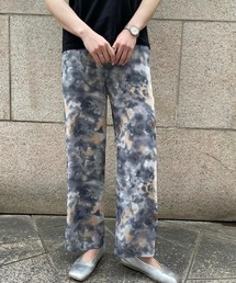 ぼかし柄ストレートラインパンツ