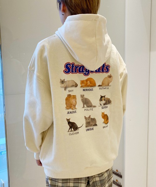 Candy Stripper（キャンディストリッパー）の「STRAYCATS SWEAT HOODIE（パーカー・レディース・ブラック/ピンク/アイボリー・2）」の2枚目の写真