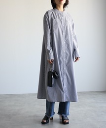 ap retro | ストライプロングシャツワンピース(シャツワンピース)