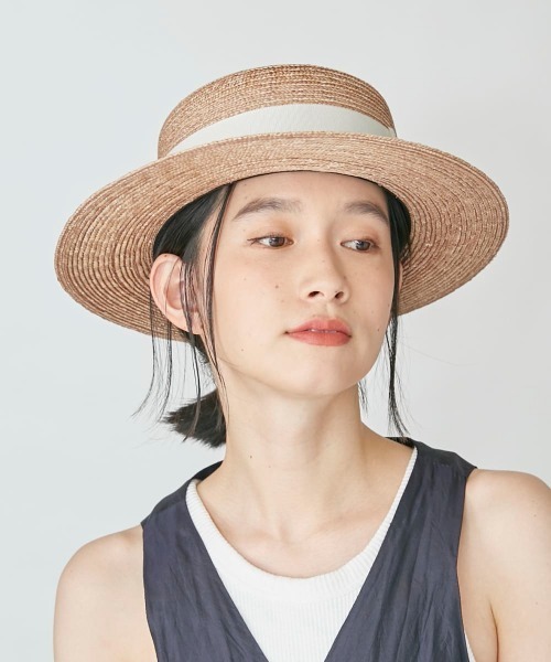 OVERRIDE(オーバーライド)の「OVERRIDE STRAW BOATER(ハット・レディース・ホワイト/ブラック/グリーン・M/57.5cm)」の10枚目の写真