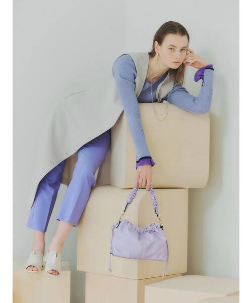 YECCA VECCA（イェッカヴェッカ）の「2wayギャザーバッグ　＊◆（クラッチバッグ・レディース・グレー/アイボリー/ラベンダー・FREE）」の21枚目の写真