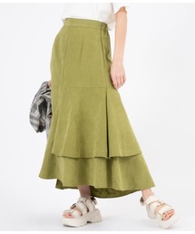 ピーチ起毛アシンメトリーフレアスカート