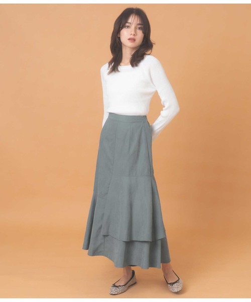 CHILLE（チル）の「ピーチ起毛アシンメトリーフレアスカート（スカート・レディース・グリーン/ブルー/オレンジ・FREE）」の19枚目の写真