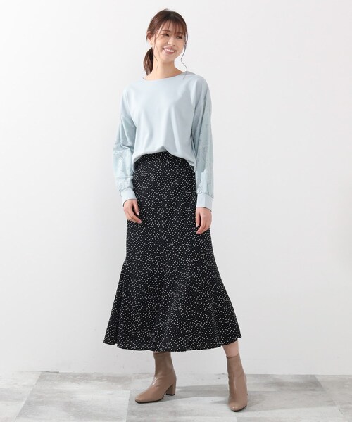 DRESKIP（ドレスキップ）の「◆ドットプリントマ－メイドスカート（スカート・レディース・ベージュ系その他2/ブラック系5/ライトグリーン系・02/03/04）」の12枚目の写真