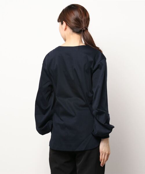 ReNorm（リノーム）の「ボリュームスリーブプルオーバー（Tシャツ/カットソー・レディース・ホワイト/ネイビー・フリー）」の19枚目の写真