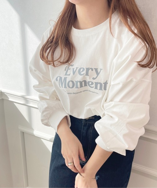 apres jour(アプレジュール)の「BIGスリットロゴロンT【ZOZOTOWN限定アイテム】(Tシャツ/カットソー・レディース・ライトピンク/ブルー/オフホワイト/アイボリー・X-LARGE/フリー)」の5枚目の写真