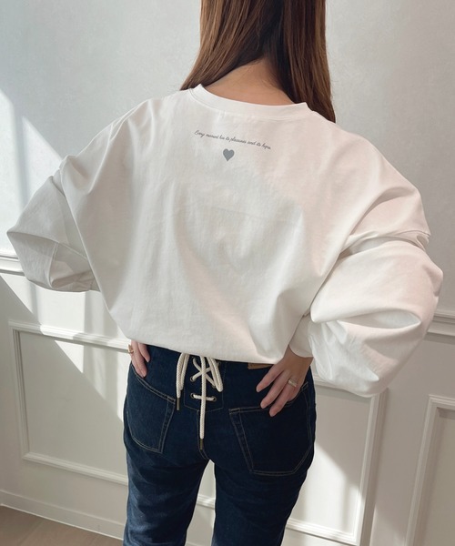 apres jour(アプレジュール)の「BIGスリットロゴロンT【ZOZOTOWN限定アイテム】(Tシャツ/カットソー・レディース・ライトピンク/ブルー/オフホワイト/アイボリー・X-LARGE/フリー)」の8枚目の写真