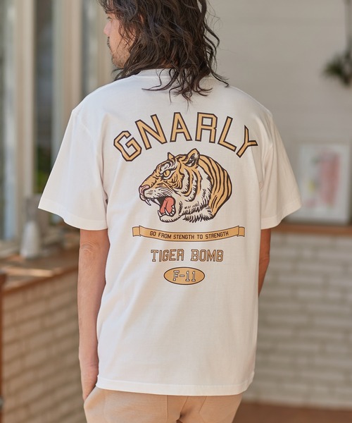 CAMBIO(カンビオ)の「mt7769-プリントT(カレッジ虎)(Tシャツ/カットソー・メンズ・ミックスグレー/サンドベージュ/ホワイト・L/XL/M/S)」の2枚目の写真