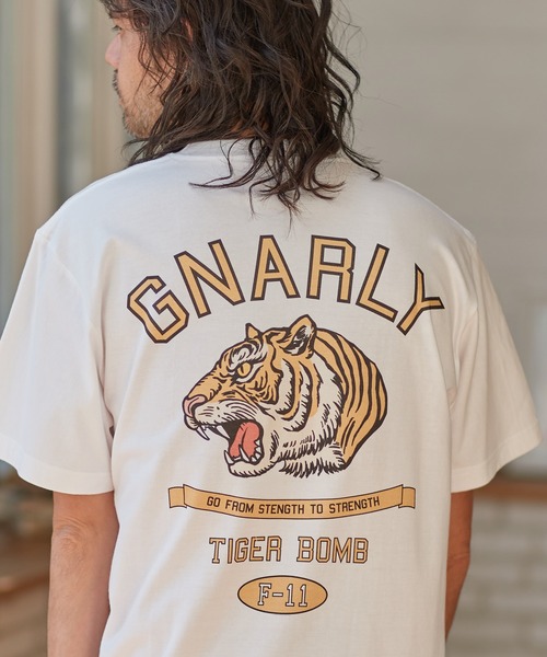 CAMBIO(カンビオ)の「mt7769-プリントT(カレッジ虎)(Tシャツ/カットソー・メンズ・ミックスグレー/サンドベージュ/ホワイト・L/XL/M/S)」の14枚目の写真