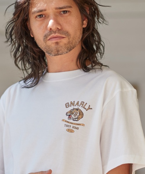 CAMBIO(カンビオ)の「mt7769-プリントT(カレッジ虎)(Tシャツ/カットソー・メンズ・ミックスグレー/サンドベージュ/ホワイト・L/XL/M/S)」の16枚目の写真
