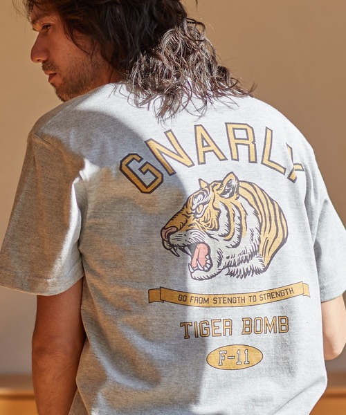 CAMBIO(カンビオ)の「mt7769-プリントT(カレッジ虎)(Tシャツ/カットソー・メンズ・ミックスグレー/サンドベージュ/ホワイト・L/XL/M/S)」の20枚目の写真