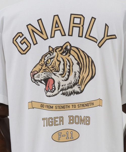 CAMBIO(カンビオ)の「mt7769-プリントT(カレッジ虎)(Tシャツ/カットソー・メンズ・ミックスグレー/サンドベージュ/ホワイト・L/XL/M/S)」の9枚目の写真