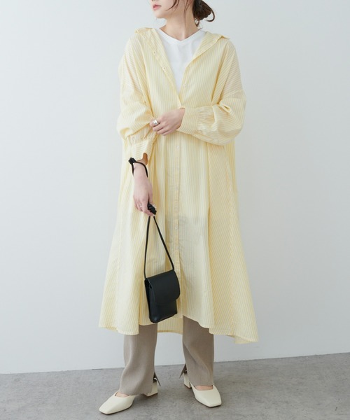 PUAL CE CIN(ピュアルセシン)の「ストライプシャツカラーワンピース(シャツワンピース・レディース・ブルー系/イエロー系/レッド系・FREE)」の2枚目の写真