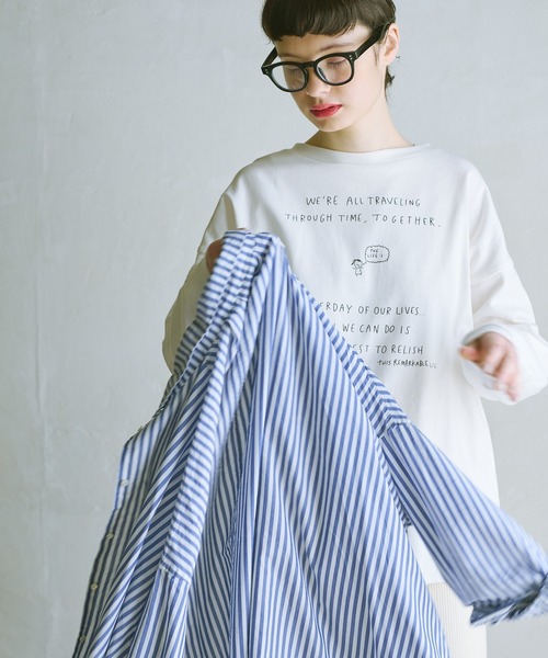 PUAL CE CIN(ピュアルセシン)の「ストライプシャツカラーワンピース(シャツワンピース・レディース・ブルー系/イエロー系/レッド系・FREE)」の5枚目の写真