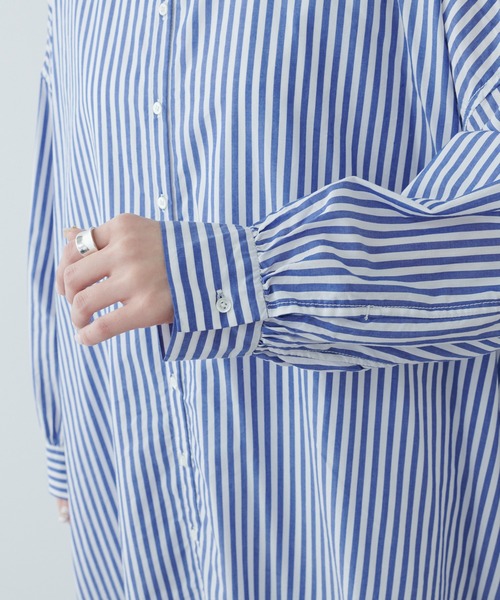 PUAL CE CIN(ピュアルセシン)の「ストライプシャツカラーワンピース(シャツワンピース・レディース・ブルー系/イエロー系/レッド系・FREE)」の21枚目の写真