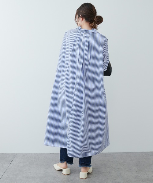 PUAL CE CIN(ピュアルセシン)の「ストライプシャツカラーワンピース(シャツワンピース・レディース・ブルー系/イエロー系/レッド系・FREE)」の11枚目の写真